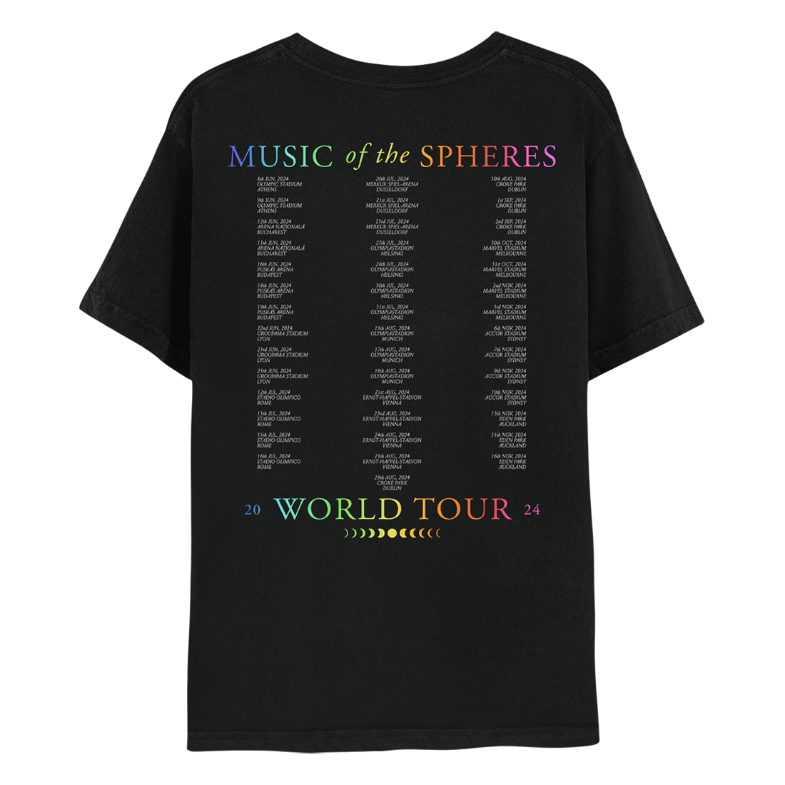 Sydney November 2024 Music Of The Spheres Limited Edition Tour Tee